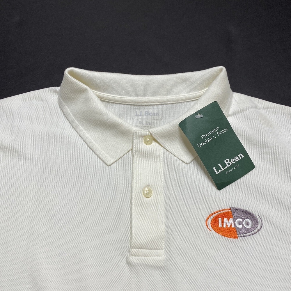 L.L. Bean Premium Men's Polo Shirt Size XL Tall Ivory Short Sleeve IMCO‎ NWT